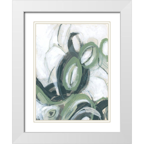 Green Cycle I White Modern Wood Framed Art Print with Double Matting by Vess, June Erica