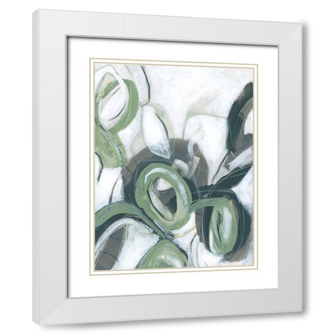 Green Cycle II White Modern Wood Framed Art Print with Double Matting by Vess, June Erica