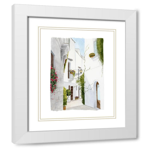 Bougainvilla Alley II White Modern Wood Framed Art Print with Double Matting by Popp, Grace