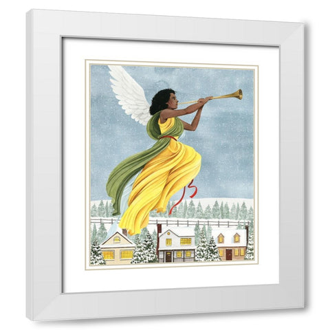 Christmas Angel I White Modern Wood Framed Art Print with Double Matting by Popp, Grace