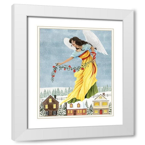 Christmas Angel II White Modern Wood Framed Art Print with Double Matting by Popp, Grace