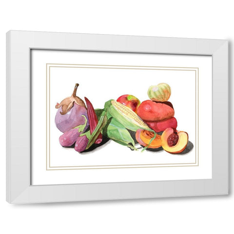 Farmers Market I White Modern Wood Framed Art Print with Double Matting by Longley, Alicia