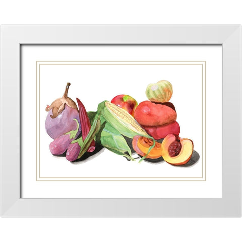 Farmers Market I White Modern Wood Framed Art Print with Double Matting by Longley, Alicia