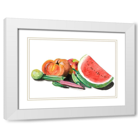 Farmers Market II White Modern Wood Framed Art Print with Double Matting by Longley, Alicia