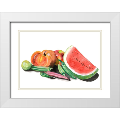 Farmers Market II White Modern Wood Framed Art Print with Double Matting by Longley, Alicia