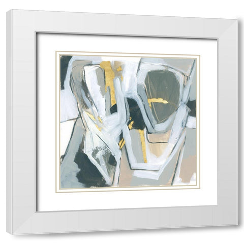 Neutral Echoes I White Modern Wood Framed Art Print with Double Matting by Vess, June Erica