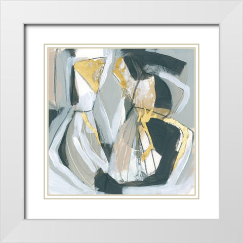 Neutral Echoes II White Modern Wood Framed Art Print with Double Matting by Vess, June Erica