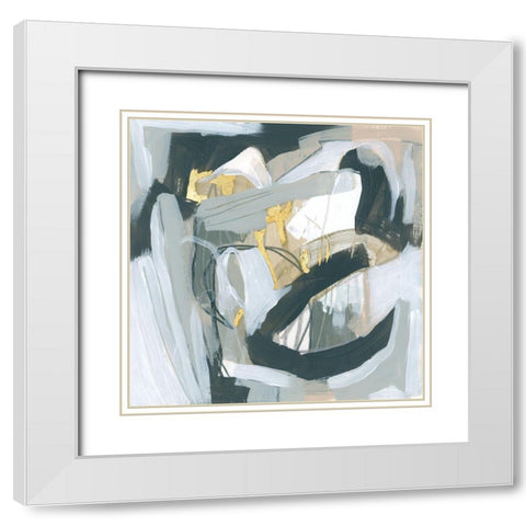 Neutral Echoes III White Modern Wood Framed Art Print with Double Matting by Vess, June Erica