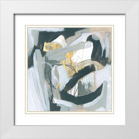Neutral Echoes III White Modern Wood Framed Art Print with Double Matting by Vess, June Erica