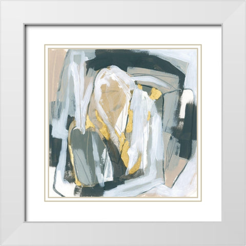 Neutral Echoes IV White Modern Wood Framed Art Print with Double Matting by Vess, June Erica