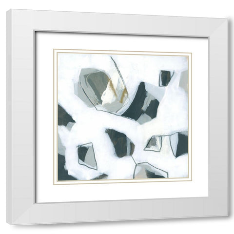 Marble Flecks I White Modern Wood Framed Art Print with Double Matting by Vess, June Erica