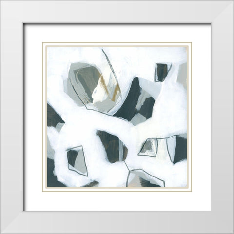 Marble Flecks I White Modern Wood Framed Art Print with Double Matting by Vess, June Erica