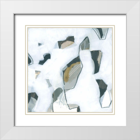 Marble Flecks II White Modern Wood Framed Art Print with Double Matting by Vess, June Erica
