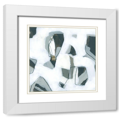 Marble Flecks III White Modern Wood Framed Art Print with Double Matting by Vess, June Erica
