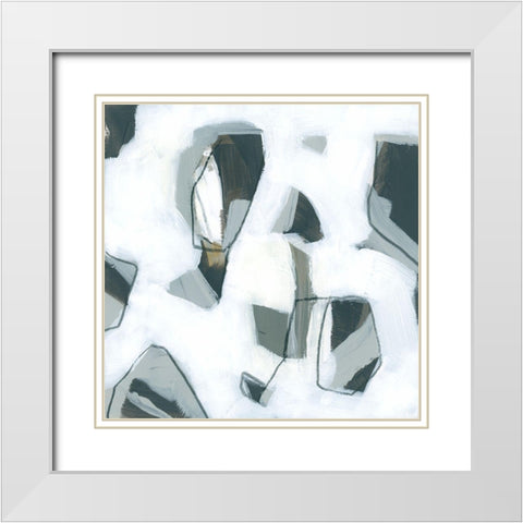 Marble Flecks III White Modern Wood Framed Art Print with Double Matting by Vess, June Erica