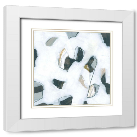 Marble Flecks IV White Modern Wood Framed Art Print with Double Matting by Vess, June Erica