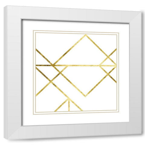 Gilded Angle II White Modern Wood Framed Art Print with Double Matting by Vess, June Erica