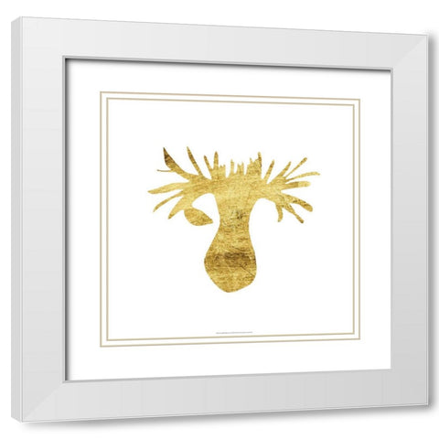 Gilded Silhouette I White Modern Wood Framed Art Print with Double Matting by Vision Studio