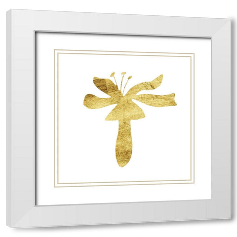 Gilded Silhouette III White Modern Wood Framed Art Print with Double Matting by Vision Studio