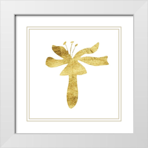 Gilded Silhouette III White Modern Wood Framed Art Print with Double Matting by Vision Studio