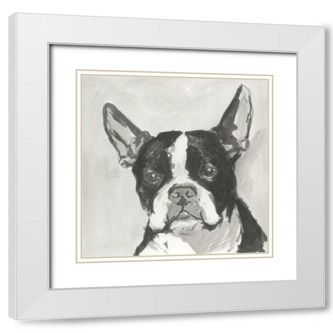 A Very Neutral Modern Dog X White Modern Wood Framed Art Print with Double Matting by Cartissi