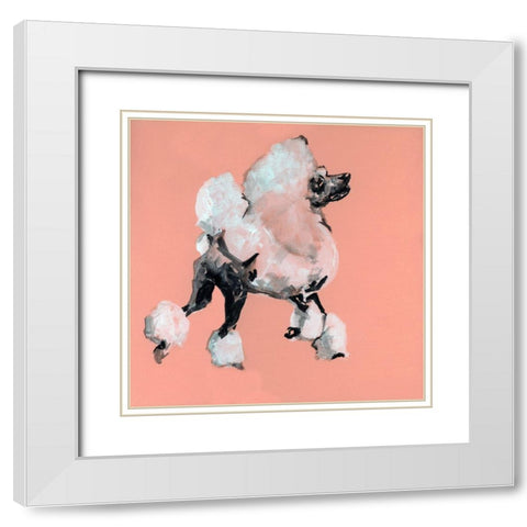 A Very Pop Modern Dog II White Modern Wood Framed Art Print with Double Matting by Cartissi