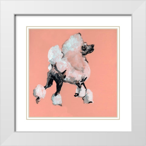 A Very Pop Modern Dog II White Modern Wood Framed Art Print with Double Matting by Cartissi