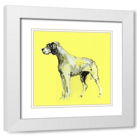 A Very Pop Modern Dog IV White Modern Wood Framed Art Print with Double Matting by Cartissi