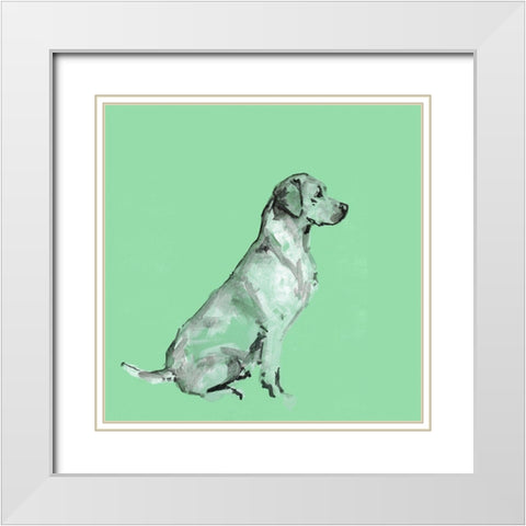 A Very Pop Modern Dog V White Modern Wood Framed Art Print with Double Matting by Cartissi