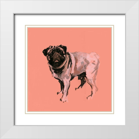 A Very Pop Modern Dog VII White Modern Wood Framed Art Print with Double Matting by Cartissi