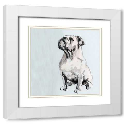 A Very Pastel Modern Dog II White Modern Wood Framed Art Print with Double Matting by Cartissi