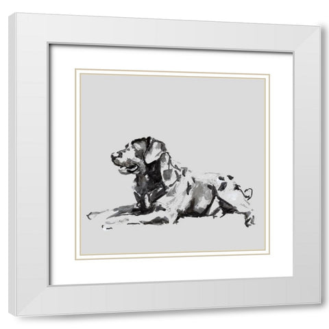A Very Pastel Modern Dog V White Modern Wood Framed Art Print with Double Matting by Cartissi