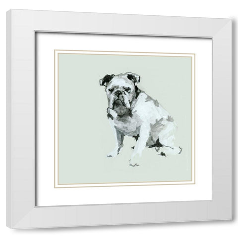 A Very Pastel Modern Dog VI White Modern Wood Framed Art Print with Double Matting by Cartissi