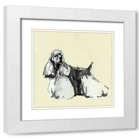 A Very Pastel Modern Dog VII White Modern Wood Framed Art Print with Double Matting by Cartissi