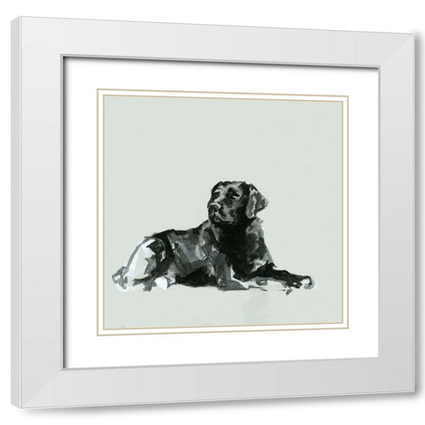A Very Pastel Modern Dog VIII White Modern Wood Framed Art Print with Double Matting by Cartissi