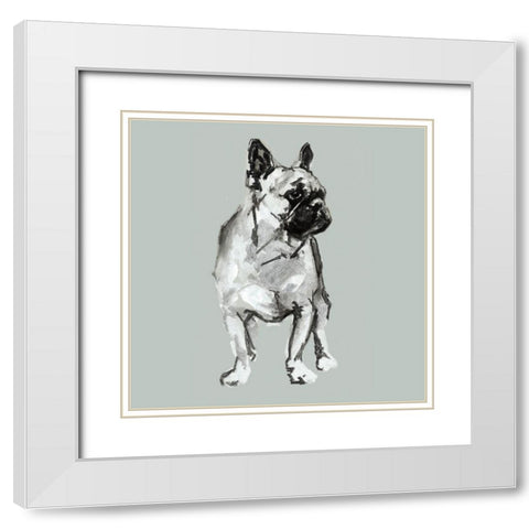 A Very Pastel Modern Dog IX White Modern Wood Framed Art Print with Double Matting by Cartissi