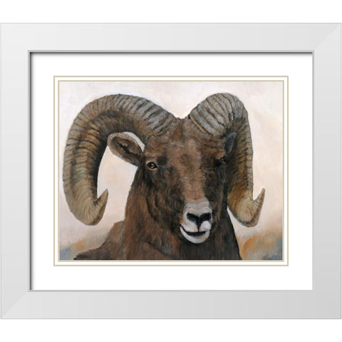 The Horns Have It I White Modern Wood Framed Art Print with Double Matting by Winkler, Kathy