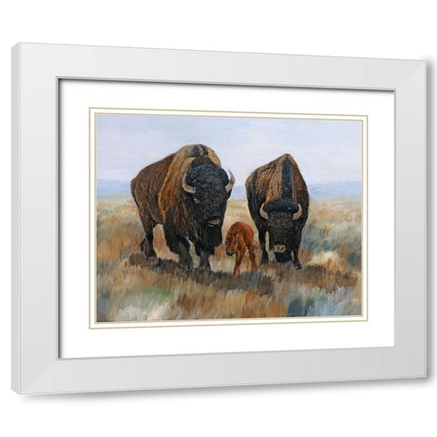 Family Affair II White Modern Wood Framed Art Print with Double Matting by Winkler, Kathy