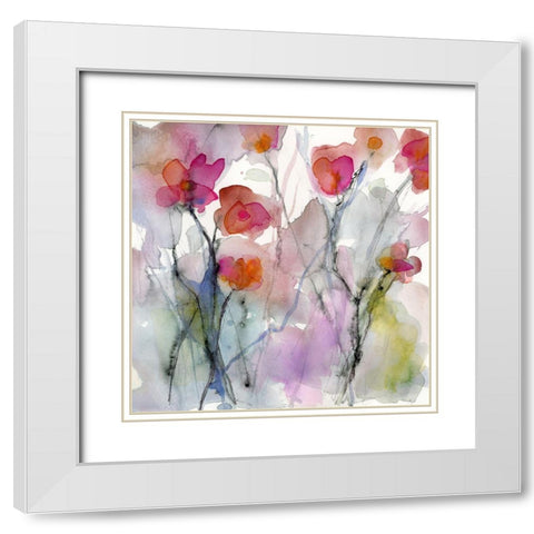 Dream of Flowers II White Modern Wood Framed Art Print with Double Matting by Quin, Marabeth