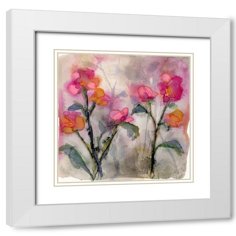 Dream of Flowers IV White Modern Wood Framed Art Print with Double Matting by Quin, Marabeth
