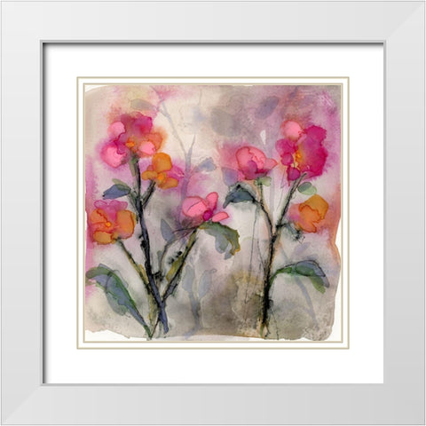 Dream of Flowers IV White Modern Wood Framed Art Print with Double Matting by Quin, Marabeth