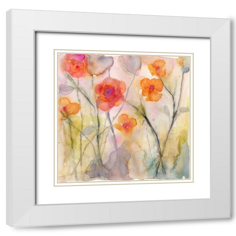 Dream of Flowers V White Modern Wood Framed Art Print with Double Matting by Quin, Marabeth