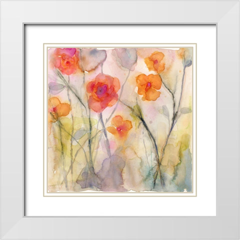 Dream of Flowers V White Modern Wood Framed Art Print with Double Matting by Quin, Marabeth