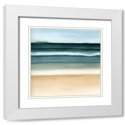 Oceanic Blur II White Modern Wood Framed Art Print with Double Matting by Popp, Grace