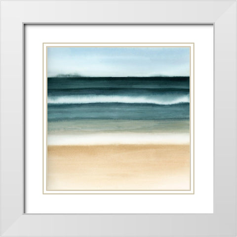 Oceanic Blur II White Modern Wood Framed Art Print with Double Matting by Popp, Grace