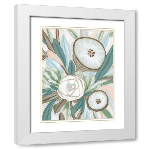 Sage Bouquet I White Modern Wood Framed Art Print with Double Matting by Vess, June Erica