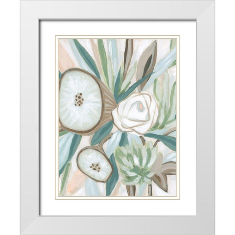 Sage Bouquet II White Modern Wood Framed Art Print with Double Matting by Vess, June Erica