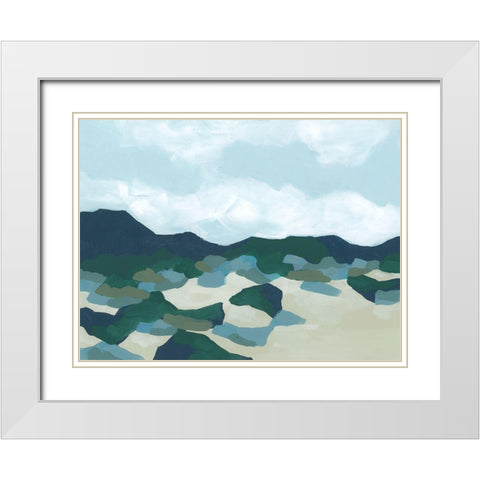 Foothill Blues I White Modern Wood Framed Art Print with Double Matting by Vess, June Erica