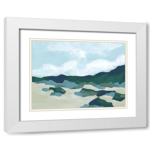 Foothill Blues II White Modern Wood Framed Art Print with Double Matting by Vess, June Erica
