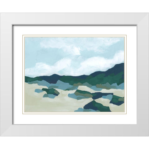 Foothill Blues II White Modern Wood Framed Art Print with Double Matting by Vess, June Erica